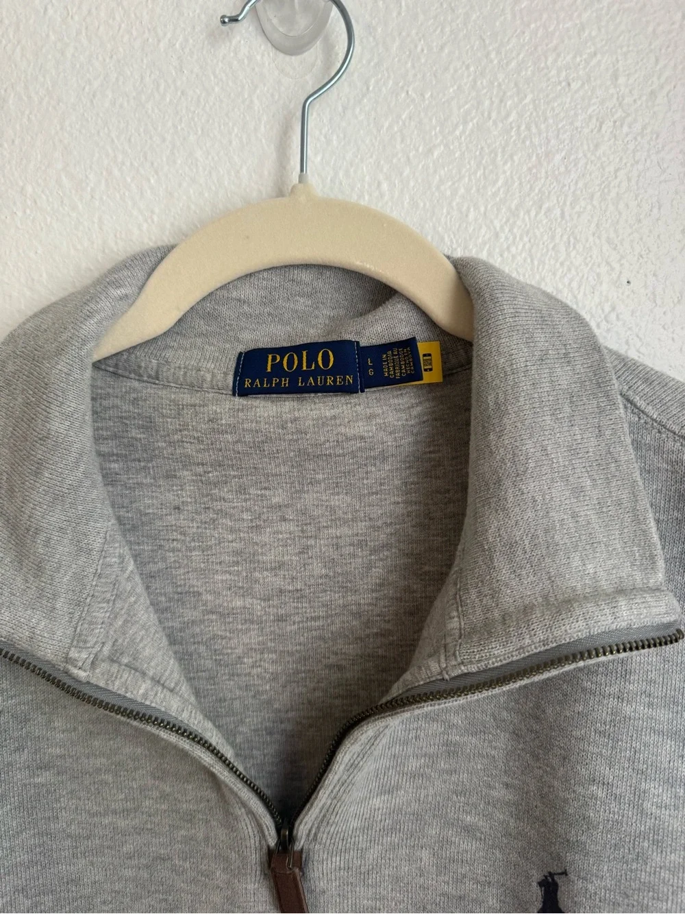 Polo by Ralph Lauren Light Gray Half-Zip Pullover Sweater